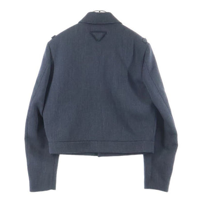 Prada Triangle Logo Wool Jacket Terrace Gray
