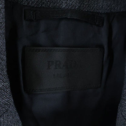 Prada Triangle Logo Wool Jacket Terrace Gray