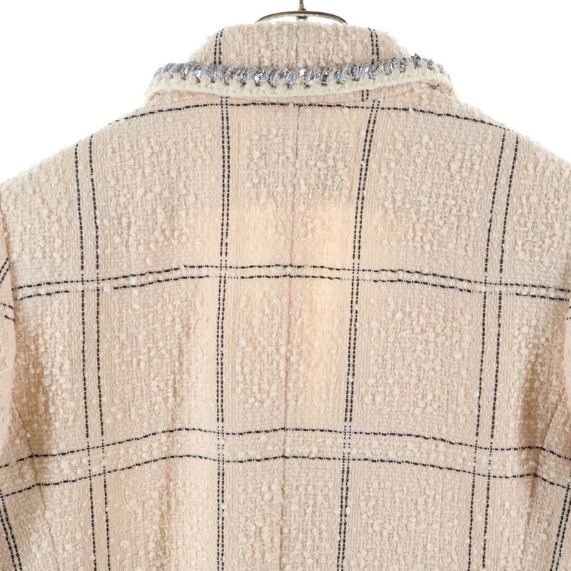 Chanel CC Logo Button Tweed Jacket Pink
