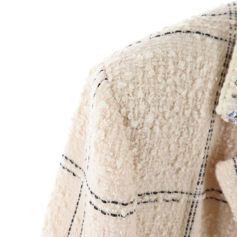 Chanel CC Logo Button Tweed Jacket Pink