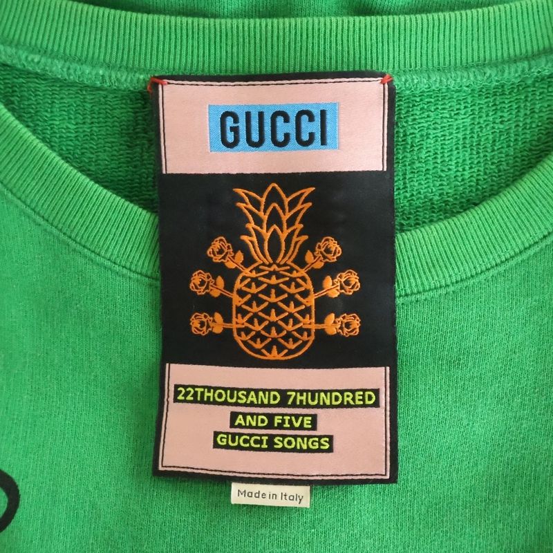 Gucci Pineapple Logo Print Crew Neck Trainer Green