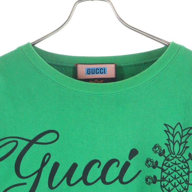 Gucci Pineapple Logo Print Crew Neck Trainer Green