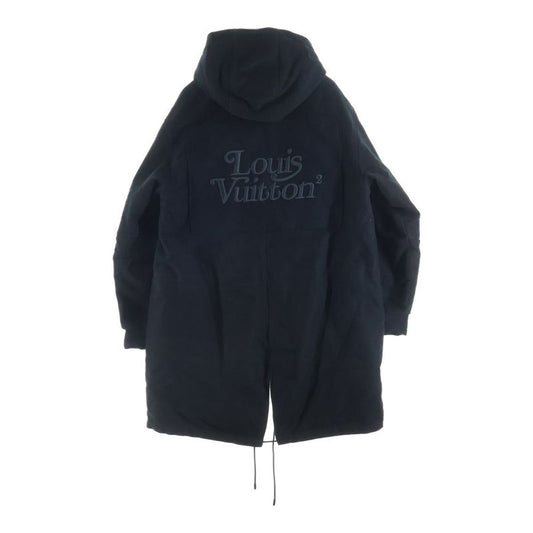 Louis Vuitton Nigo Embroidered Padded Moleskin Hoodie Black