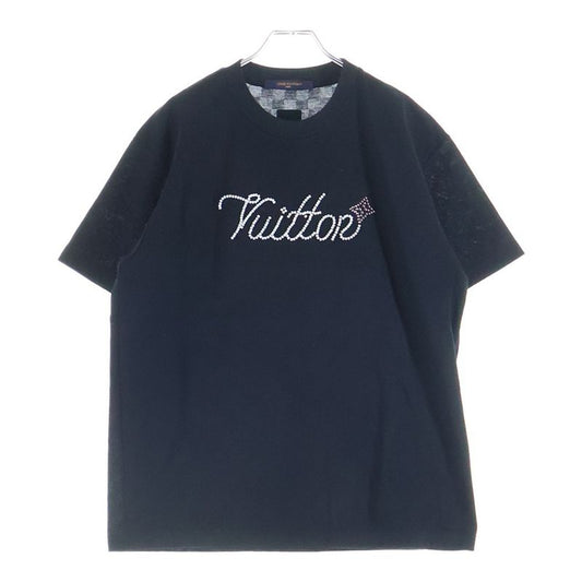 Louis Vuitton Front Logo Bead Design Crew Neck Short Sleeve T-Shirt Cut
