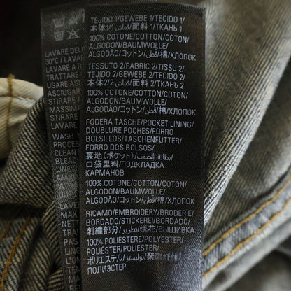 Balenciaga Patched Denim Jacket Docking Zip Up Hooded Indigo