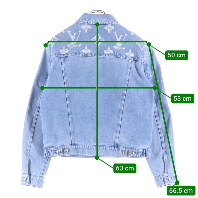 Louis Vuitton Monogram Damaged Trucker Denim Jacket Pnb