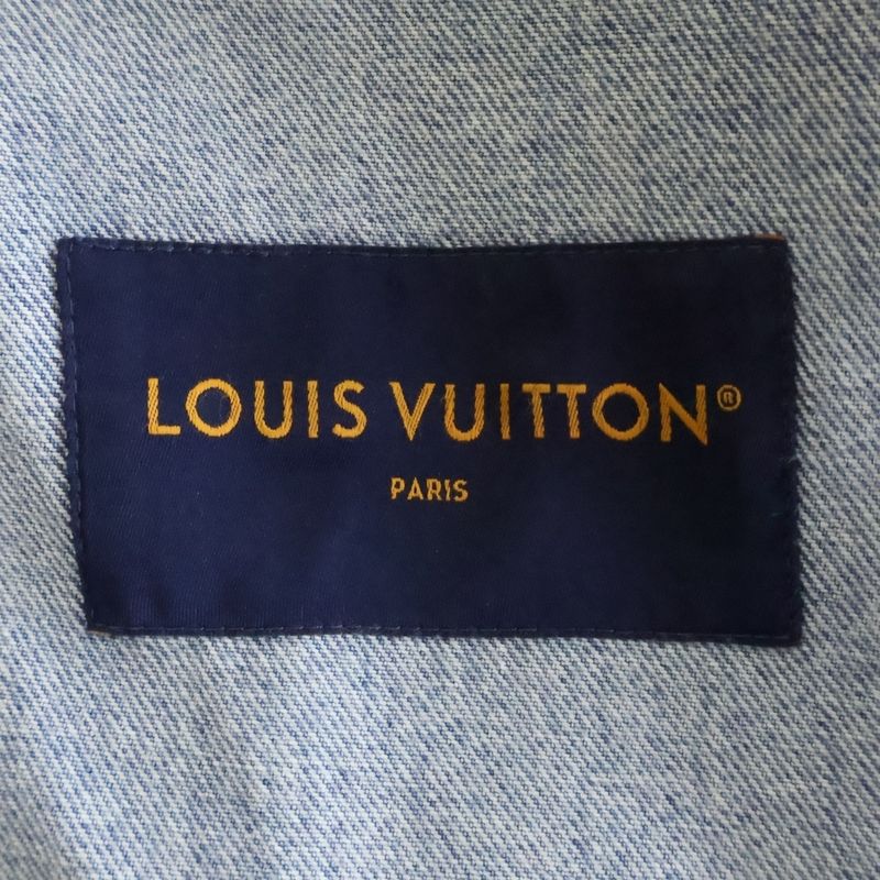 Louis Vuitton Monogram Damaged Trucker Denim Jacket Pnb