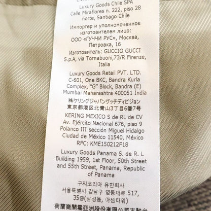 Gucci Wool Check Pattern No Color Long Coat Brown