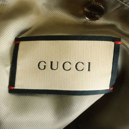 Gucci Wool Check Pattern No Color Long Coat Brown