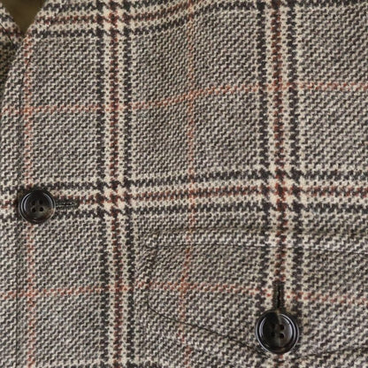 Gucci Wool Check Pattern No Color Long Coat Brown