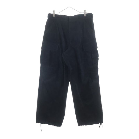 Prada Triangle Logo Cargo Pants Corduroy Black