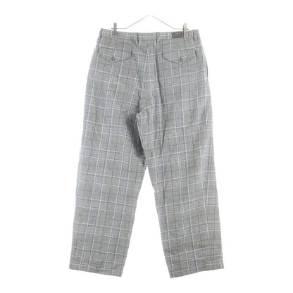 Gucci Wool Linen Plaid Trousers Slacks Pants Gray