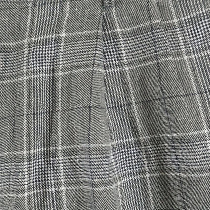 Gucci Wool Linen Plaid Trousers Slacks Pants Gray