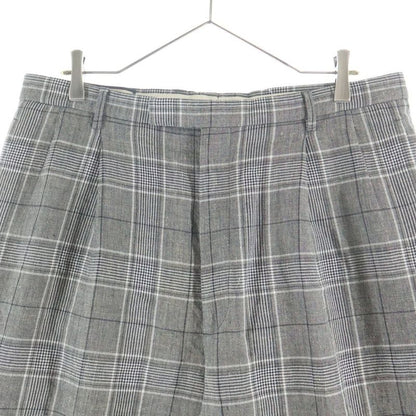 Gucci Wool Linen Plaid Trousers Slacks Pants Gray