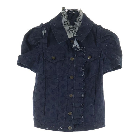 Louis Vuitton Cutwork Monogram All Over Pattern Puff Sleeve Denim Trucker