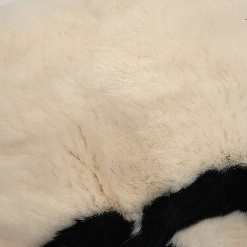 Chanel Chain Shoulder Bag Lapin White Fur Arm Woman White Black