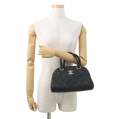 Chanel Chain Shoulder Bag CC Logo Quilted Caviar Leather