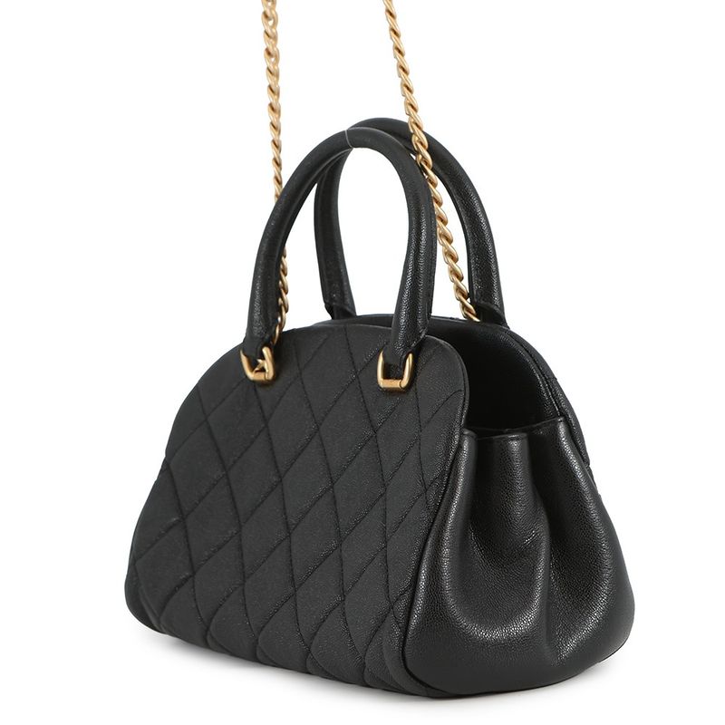 Chanel Chain Shoulder Bag CC Logo Quilted Caviar Leather