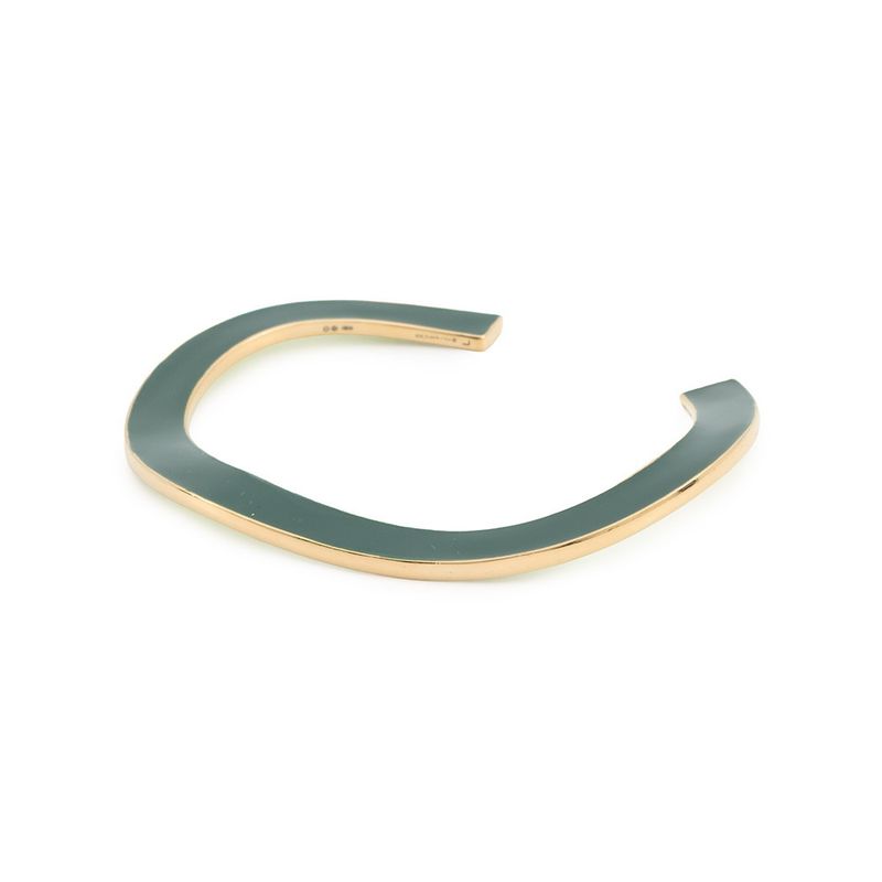 Bottega Veneta Bracelet Curve Calf Bangle Enamel Green Lime