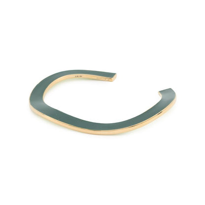 Bottega Veneta Bracelet Curve Calf Bangle Enamel Green Lime