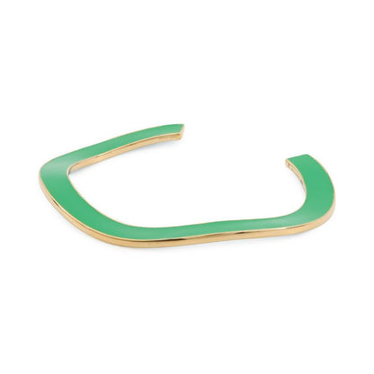 Bottega Veneta Bracelet Curve Calf Bangle Enamel Light Blue - Paraquito