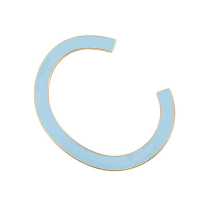 Bottega Veneta Bracelet Curve Calf Bangle Enamel Light Blue - Paraquito