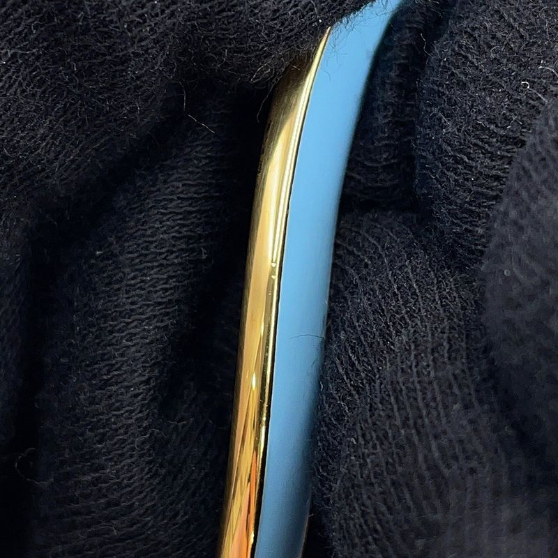 Bottega Veneta Bracelet Curve Calf Bangle Enamel Light Blue - Paraquito