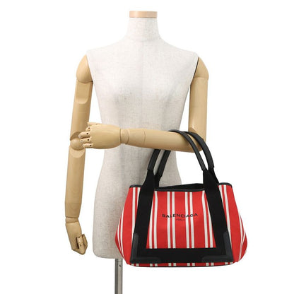 Balenciaga Tote Striped Navy Cabas S Pouch Red White Black