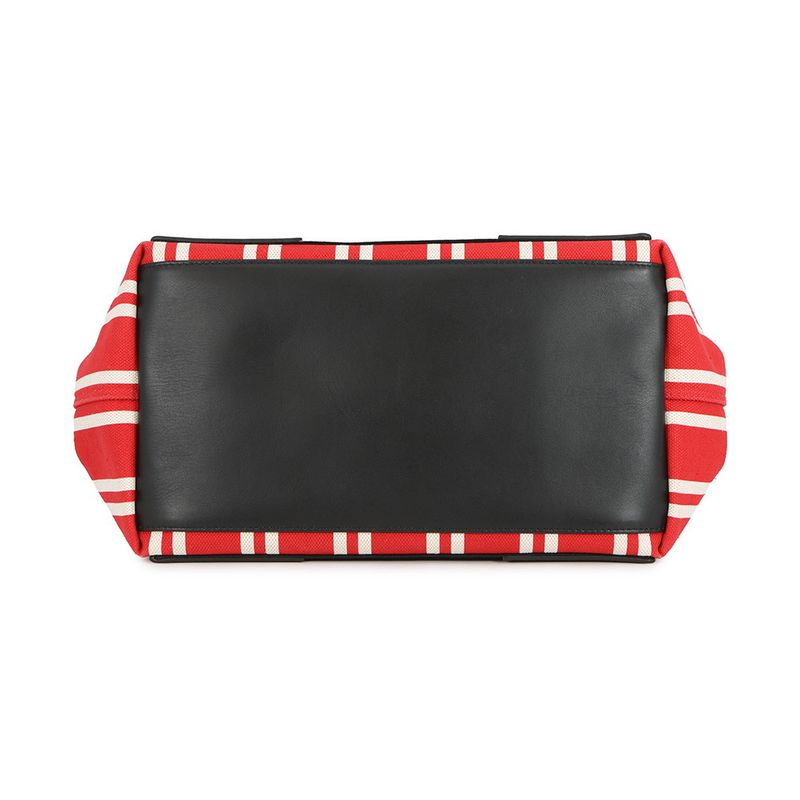 Balenciaga Tote Striped Navy Cabas S Pouch Red White Black