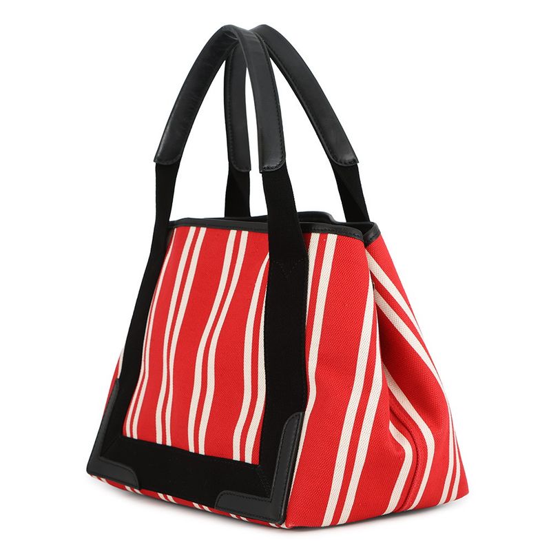 Balenciaga Tote Striped Navy Cabas S Pouch Red White Black