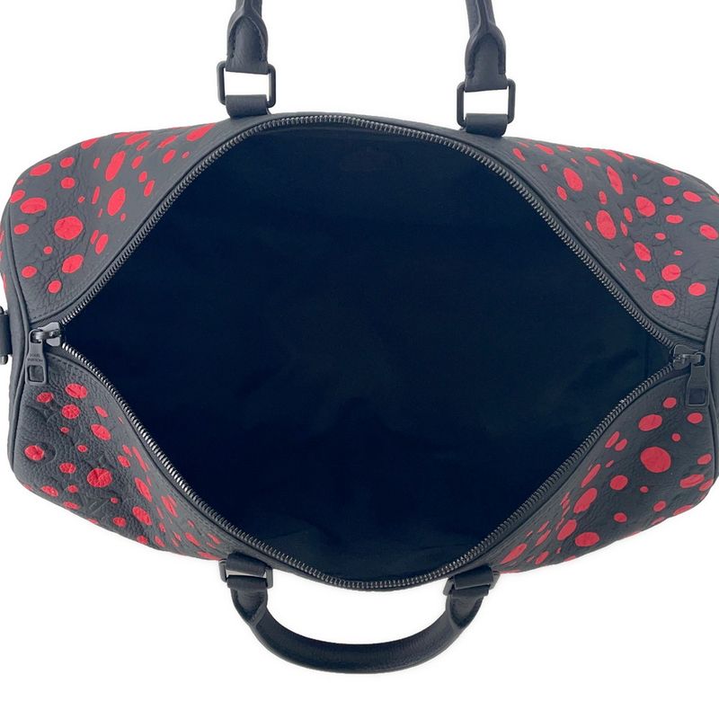 Louis Vuitton Boston Bag Taurillon Monogram Infinity Dot Keepall Noir Black Red
