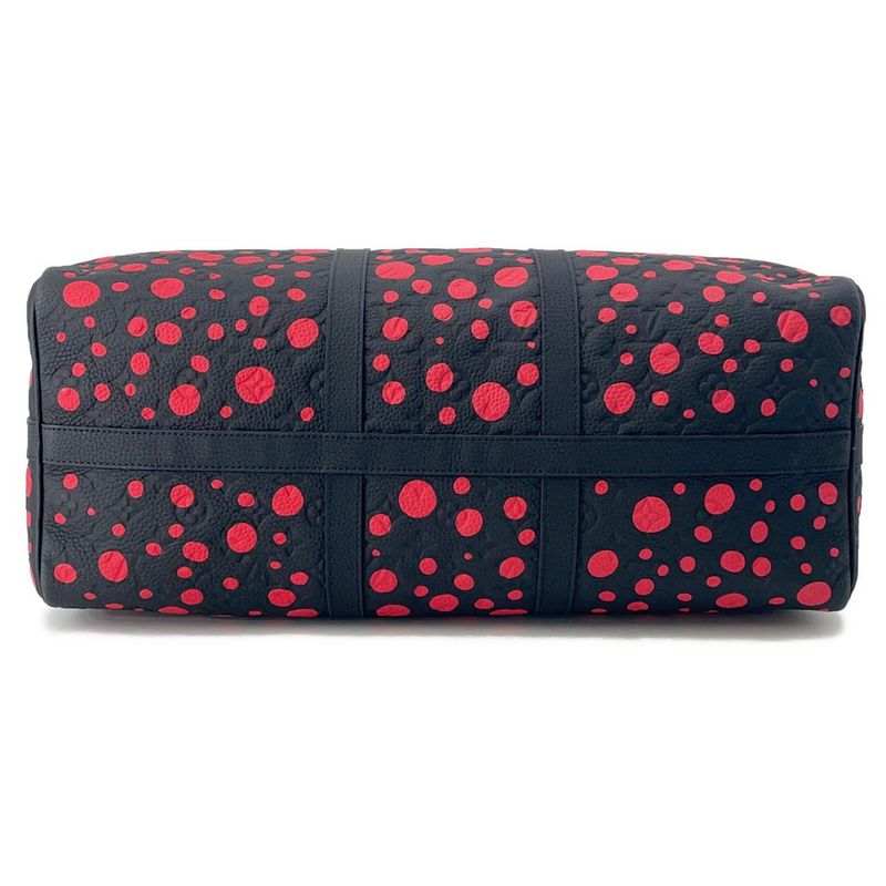 Louis Vuitton Boston Bag Taurillon Monogram Infinity Dot Keepall Noir Black Red