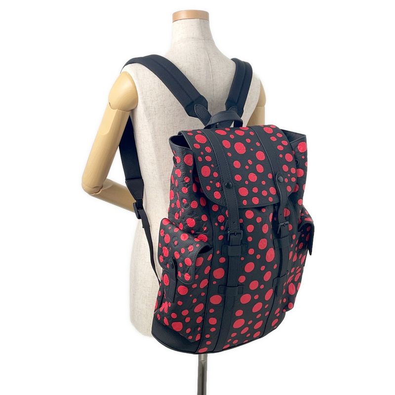 Louis Vuitton Backpack Taurillon Monogram Infinity Dot LV Yk Christopher MM Noir Black Red