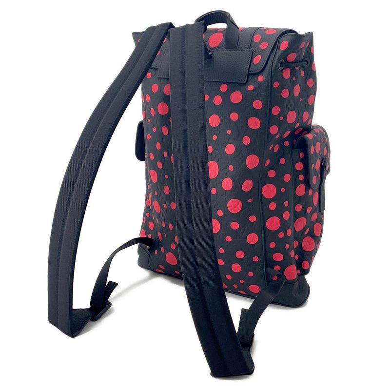Louis Vuitton Backpack Taurillon Monogram Infinity Dot LV Yk Christopher MM Noir Black Red