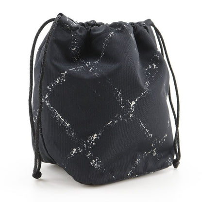 Chanel Travel Line Drawstring Nylon Black Pouch
