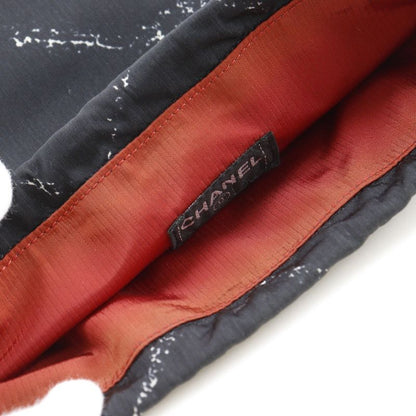 Chanel Travel Line Drawstring Nylon Black Pouch