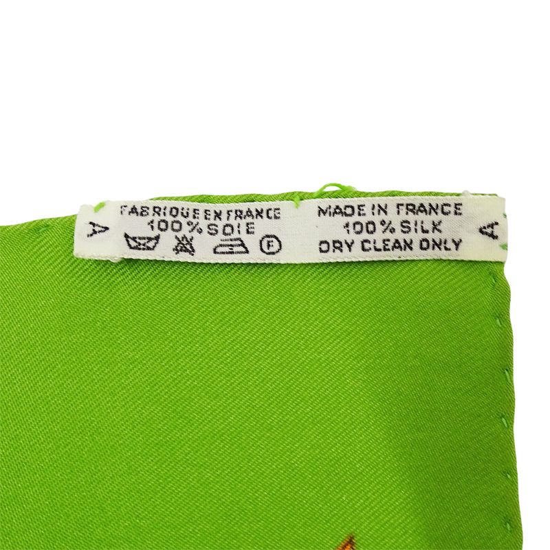 Hermes Scarf Carre 90 Neige D'antan Last Year's Snow Silk Green