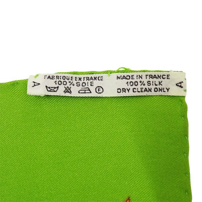 Hermes Scarf Carre 90 Neige D'antan Last Year's Snow Silk Green