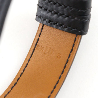 Hermes Logo Bracelet Vauchamonis Black Silver I Bangle