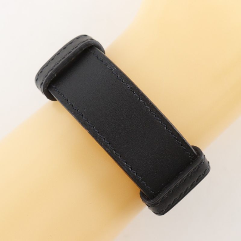 Hermes Logo Bracelet Vauchamonis Black Silver I Bangle