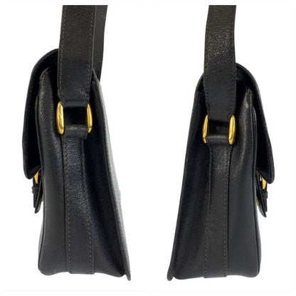 Gucci Black Gold Leather Suede 001 406 Shoulder Bag Pochette