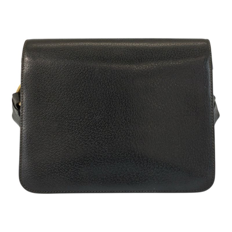 Gucci Black Gold Leather Suede 001 406 Shoulder Bag Pochette