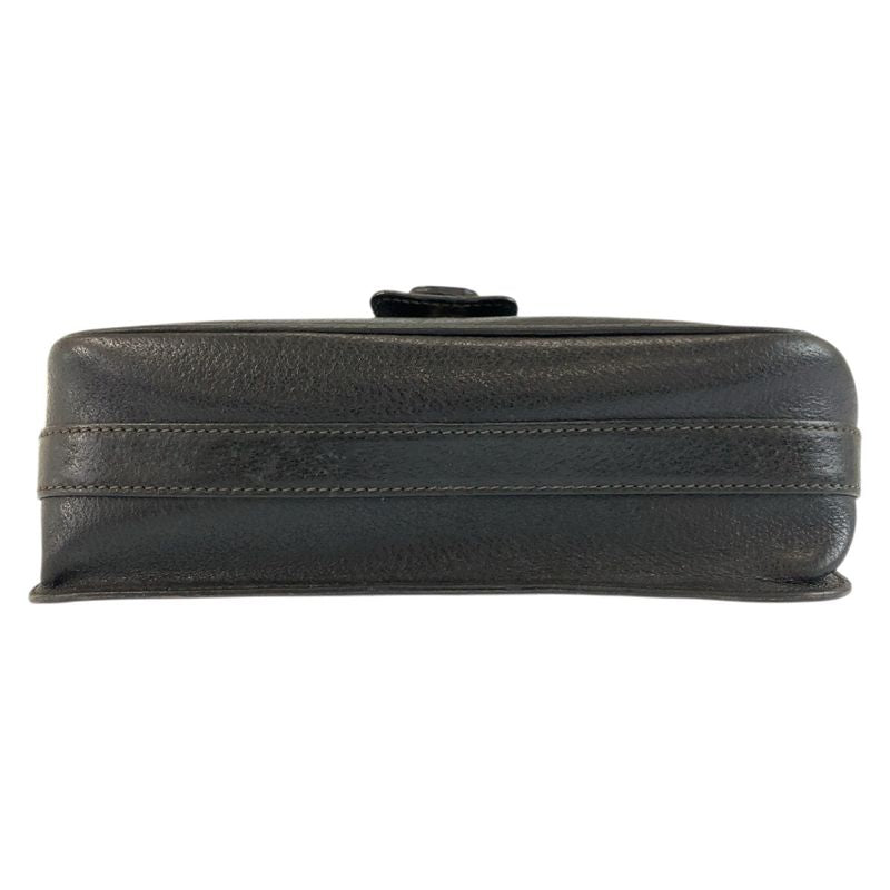 Gucci Black Gold Leather Suede 001 406 Shoulder Bag Pochette