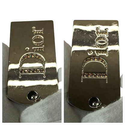 Dior Mirror Rhinestone Silver Metal Key Holder Bag Charm
