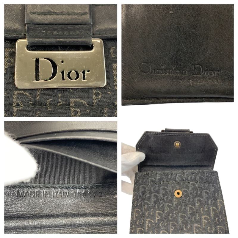 Dior Christian Trotter Black Silver Compact Wallet