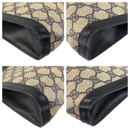 Gucci Vintage Sherry Line Gray GG Supreme Canvas 89 Clutch