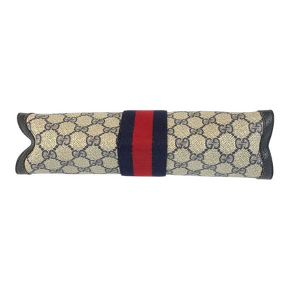 Gucci Vintage Sherry Line Gray GG Supreme Canvas 89 Clutch