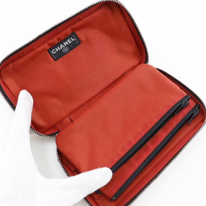 Chanel Travel Line Case Nylon Black Pouch