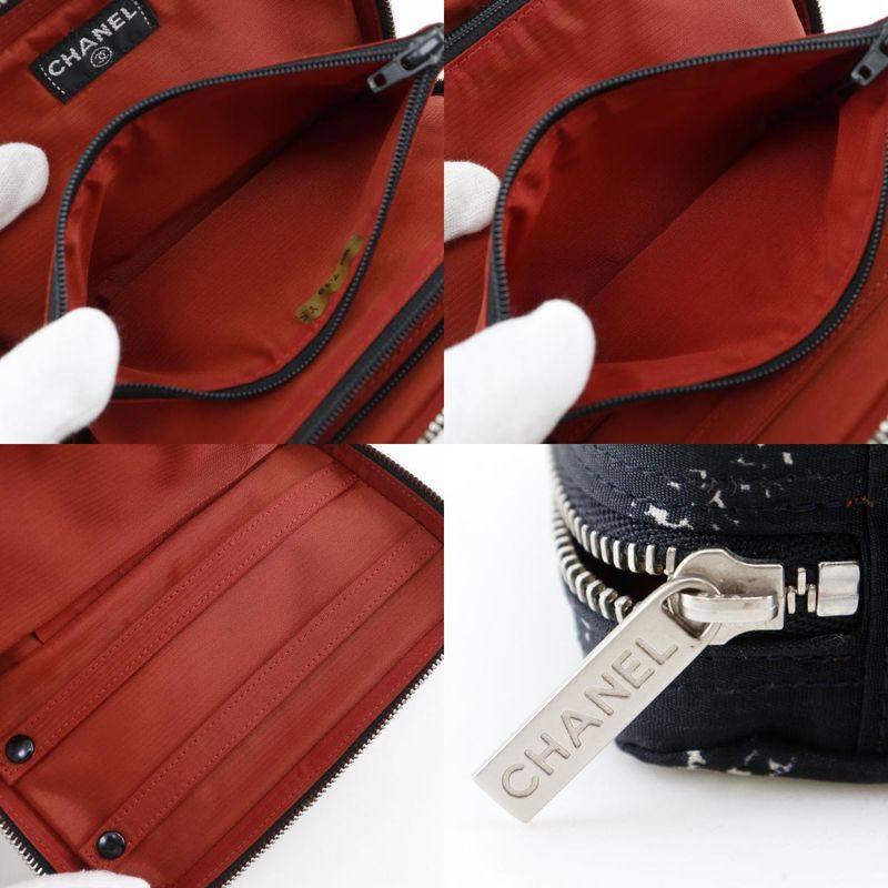 Chanel Travel Line Case Nylon Black Pouch