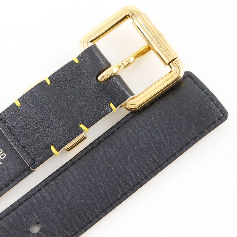 Louis Vuitton Ceinture Suhali Studs Leather Noir Black